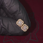 Clover Motif Diamond Stud Earrings 70869