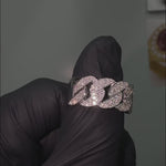 .925 Silver Miami Cuban Link Diamond Ring 67428