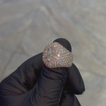 14K gold ring featuring marquise-cut center diamond