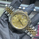 Rolex Datejust 36mm | Two-Tone Stainless Steel and 18K Yellow Gold | Champagne Diamond Dial | REF: 116233