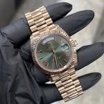 Rolex Day-Date 40mm | 18K Everose Gold | Olive Green Roman Dial | 228235