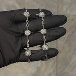 Mini UFO Silver Natural Diamond Bracelet 71728