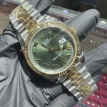 2026 Rolex DateJust 41mm | Two Tone Yellow Gold | Green Roman Dial | REF: 126333