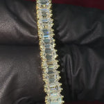 14K Gold Emerald-Cut Diamond Tennis Bracelet (Lab) 68611
