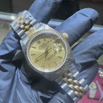 Rolex DateJust 31mm | Two Tone Yellow Gold | Champagne Stick Dial