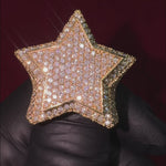Tow Tone Gold Diamond Star Ring 67904