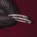 14K White Gold Diamond Hoops Earrings 66134