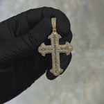 Emerald Cut Diamond Cross Pendant 68576