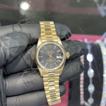 1978 Rolex President 26mm | 18K Yellow Gold | Black Tapestry Stick Dial | REF: 6917