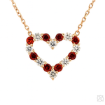 Red Sapphire Diamond Heart Necklace 67482