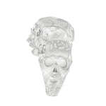 Silver skull ring with three detailed skulls and a matte finish, bold men’s jewelry design.