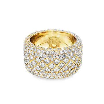 Diamond Lattice Band in 14K gold