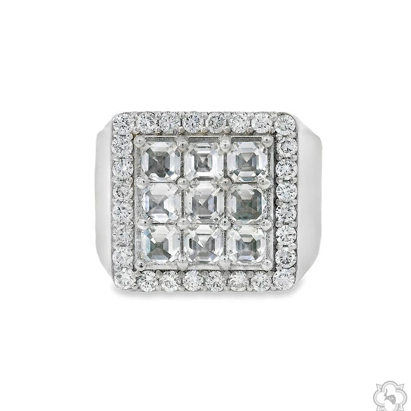 Upside Down Asscher Diamond Ring 70469