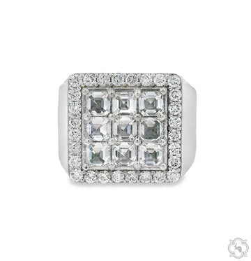 Upside Down Asscher Diamond Ring 70469