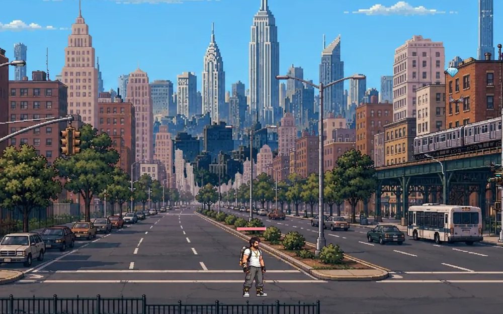 A New York street in TRAX: Double Jump