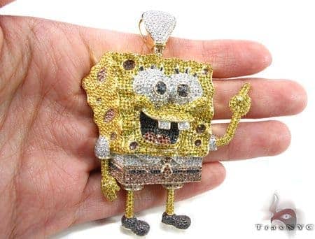 spongebob diamond pendant