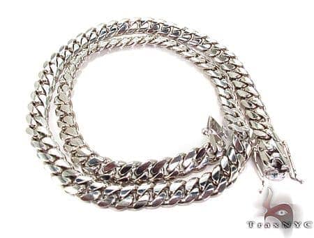 miami cuban link chain 10k white gold