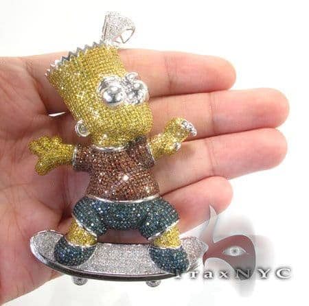 diamond bart simpson pendant