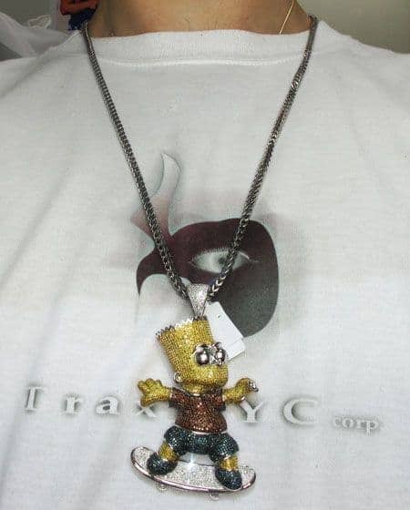 bart simpson diamond pendant